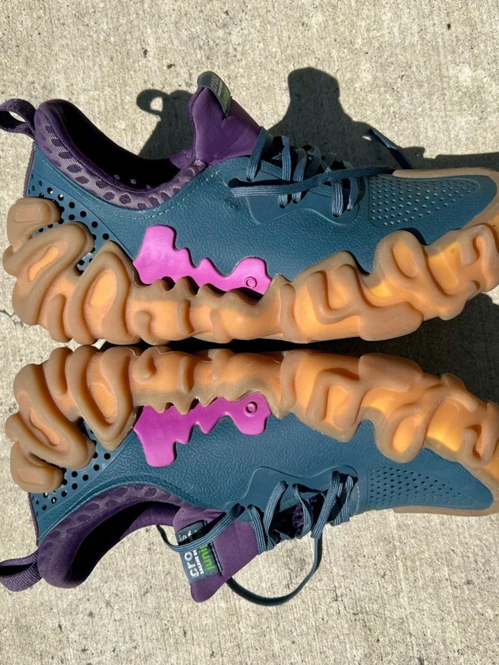 CROCS Teal & Purple Trail-Style Runner with Gum Sole - Picture 4 of 5